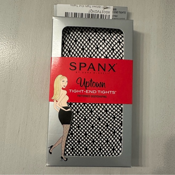 SPANX by Sara Blakely Women’s Black Uptown Tight-End Tights Patterned Sz C NWT - Picture 2 of 5